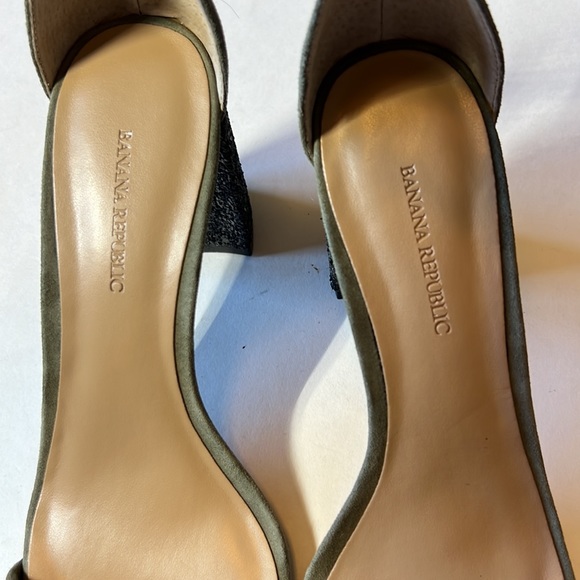 BANANA REPUBLIC Women’s Glitter High Block Heel Sandals Green Size 8.5 - Picture 3 of 15